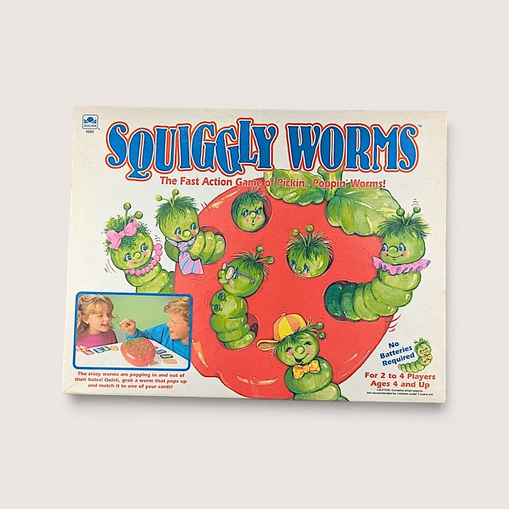 1991 Golden Squiggley Worms Board Game